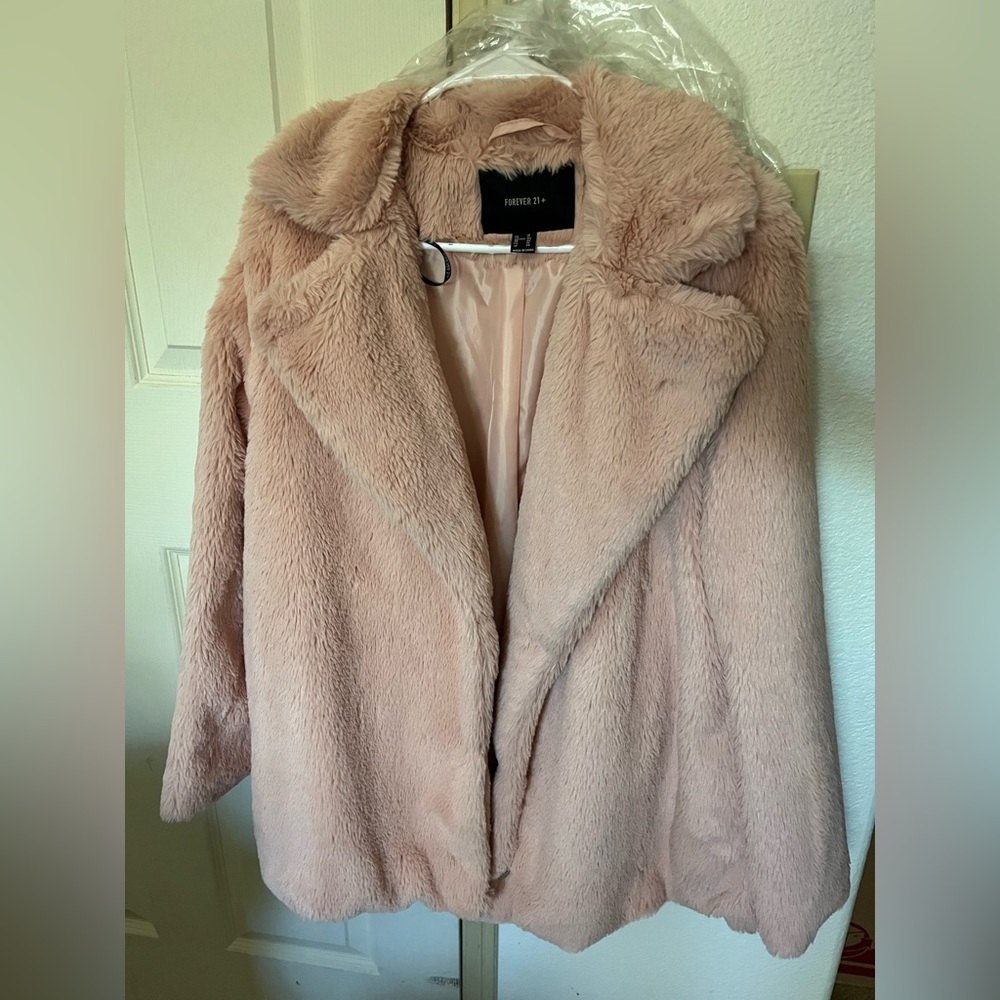 Forever 21 Pink Faux Fur Coat
